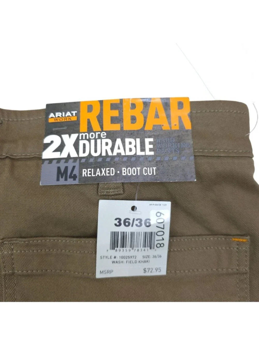 Ariat Work Rebar M4 Relaxed Bootcut Work Pants 36/36 Tan 2X More Durable Cargo